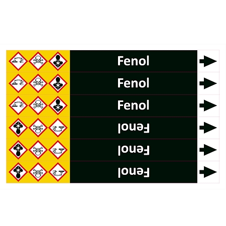 Značení potrubí ISO 20560, fenol